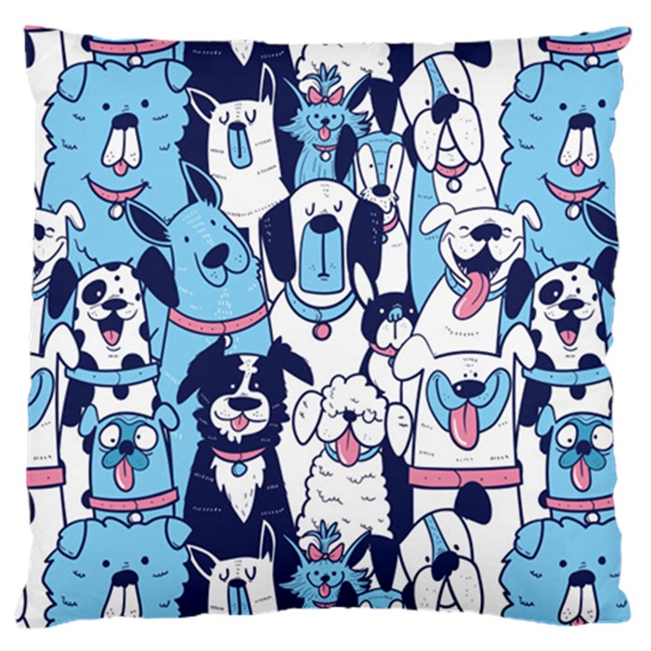 Dogs-seamless-pattern Large Cushion Case (One Side)