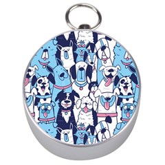 Dogs-seamless-pattern Silver Compasses by Vaneshart