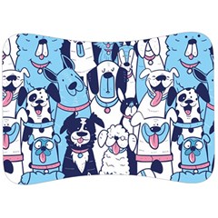 Dogs-seamless-pattern Velour Seat Head Rest Cushion by Vaneshart