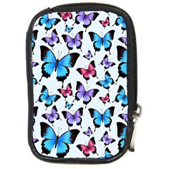 Decorative-festive-trendy-colorful-butterflies-seamless-pattern-vector-illustration Compact Camera Leather Case by Vaneshart