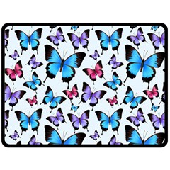 Decorative-festive-trendy-colorful-butterflies-seamless-pattern-vector-illustration Double Sided Fleece Blanket (large) 