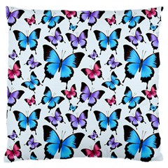 Decorative-festive-trendy-colorful-butterflies-seamless-pattern-vector-illustration Large Flano Cushion Case (two Sides)