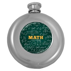Realistic-math-chalkboard-background Round Hip Flask (5 Oz) by Vaneshart