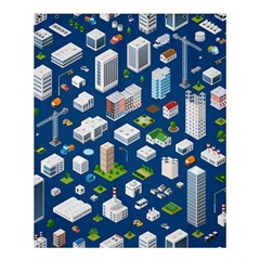 Isometric-seamless-pattern-megapolis Shower Curtain 60  X 72  (medium) 