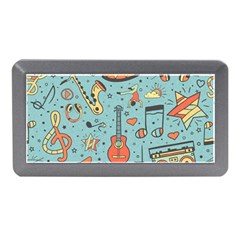 Seamless-pattern-musical-instruments-notes-headphones-player Memory Card Reader (mini)