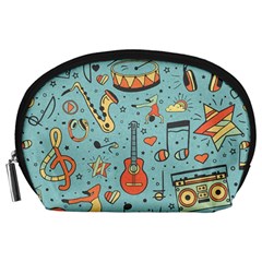 Seamless-pattern-musical-instruments-notes-headphones-player Accessory Pouch (large)