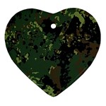 Military background grunge Heart Ornament (Two Sides) Front