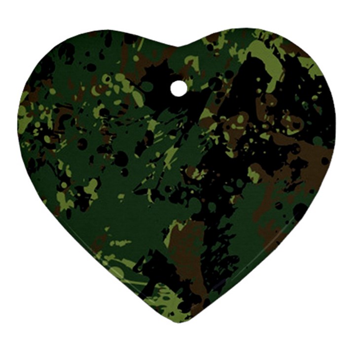 Military background grunge Heart Ornament (Two Sides)