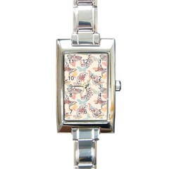 Pattern-with-hand-drawn-butterflies Rectangle Italian Charm Watch