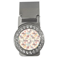 Pattern-with-hand-drawn-butterflies Money Clips (cz) 