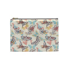 Pattern-with-hand-drawn-butterflies Cosmetic Bag (medium) by Vaneshart