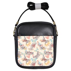 Pattern-with-hand-drawn-butterflies Girls Sling Bag by Vaneshart