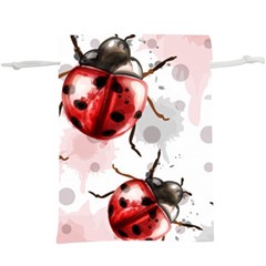 Ladybugs-pattern-texture-watercolor  Lightweight Drawstring Pouch (xl) by Vaneshart