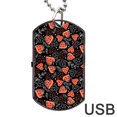 Seamless-vector-pattern-with-watermelons-hearts-mint Dog Tag Usb Flash (one Side) by Vaneshart