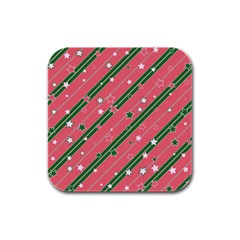 Christmas-background-star Rubber Square Coaster (4 Pack) 
