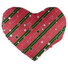 Christmas-background-star Large 19  Premium Heart Shape Cushions