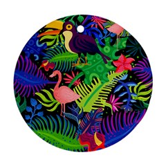 Tropical-exotic-colors-seamless-pattern Ornament (round)