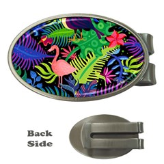 Tropical-exotic-colors-seamless-pattern Money Clips (oval) 