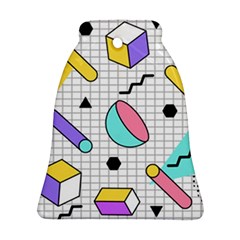 Tridimensional-pastel-shapes-background-memphis-style Bell Ornament (two Sides)