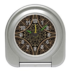 Zentangle-styled-ornament-pattern Travel Alarm Clock by Vaneshart