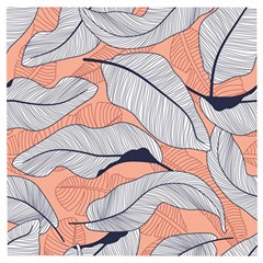 Floral-seamless-pattern-with-leaves-tropical-background Wooden Puzzle Square by Vaneshart