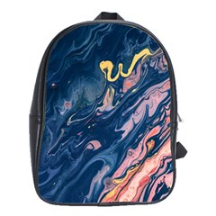 Liquid-abstract-paint-texture School Bag (large)