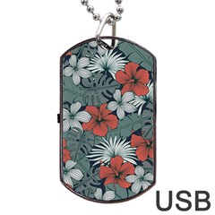 Seamless-floral-pattern-with-tropical-flowers Dog Tag Usb Flash (one Side)