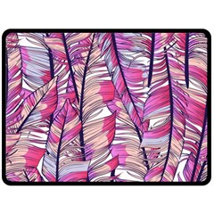 Beautiful-boho-seamless-pattern-with-pink-feathers Fleece Blanket (large) 