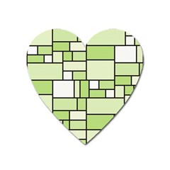 Green-geometric-digital-paper Heart Magnet by Vaneshart