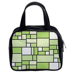 Green-geometric-digital-paper Classic Handbag (two Sides) by Vaneshart