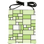 Green-geometric-digital-paper Shoulder Sling Bag Front