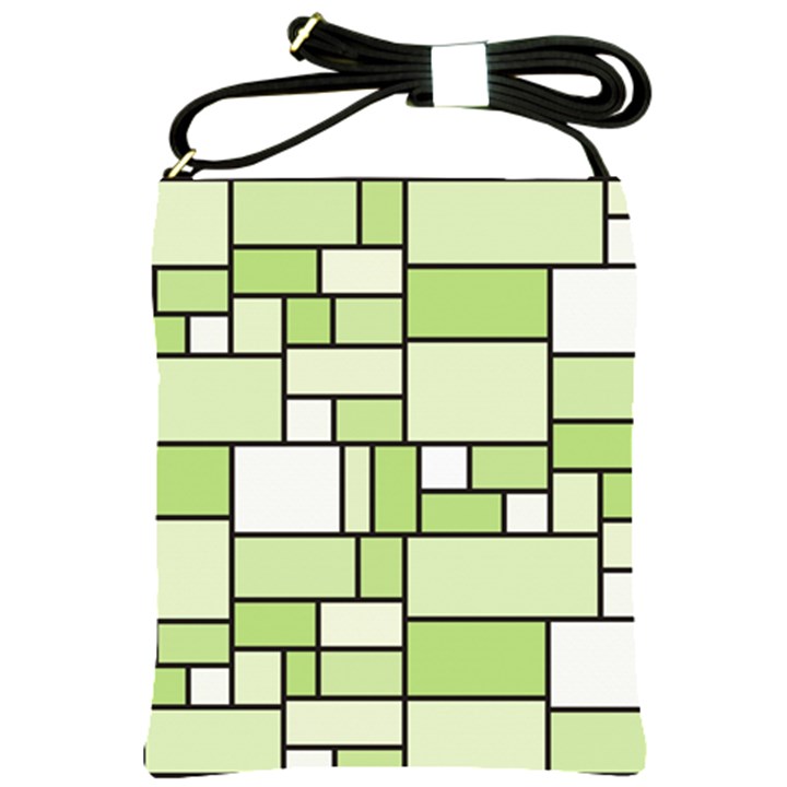 Green-geometric-digital-paper Shoulder Sling Bag