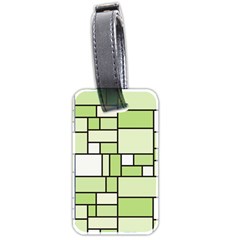 Green-geometric-digital-paper Luggage Tag (two Sides)