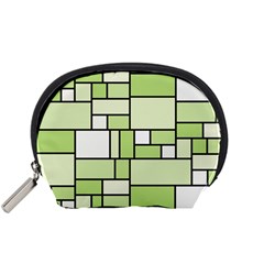 Green-geometric-digital-paper Accessory Pouch (small)