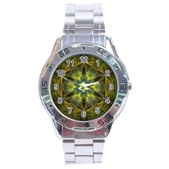 Fractal Fantasy Design Background Stainless Steel Analogue Watch