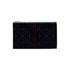 Neon Geometric Seamless Pattern Cosmetic Bag (small) by dflcprintsclothing