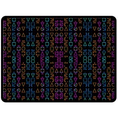 Neon Geometric Seamless Pattern Fleece Blanket (large)  by dflcprintsclothing