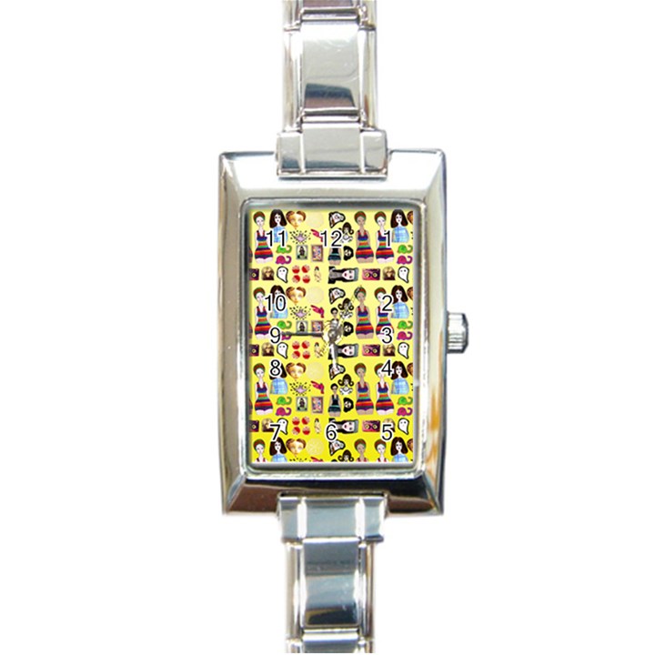 Kawaiicollagepattern3 Rectangle Italian Charm Watch