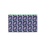 Goth Girl In Blue Dress Lilac Pattern Cosmetic Bag (XS) Front