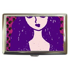 Purple Cat Ear Hat Girl Floral Wall Cigarette Money Case