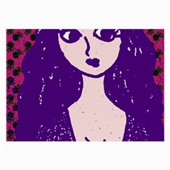 Purple Cat Ear Hat Girl Floral Wall Large Glasses Cloth