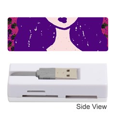 Purple Cat Ear Hat Girl Floral Wall Memory Card Reader (Stick)