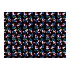 Goth Girl In Blue Dress Black Pattern Double Sided Flano Blanket (mini) 