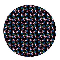 Goth Girl In Blue Dress Black Pattern Pop Socket (white)