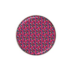 Goth Girl In Blue Dress Pink Pattern Hat Clip Ball Marker (10 Pack) by snowwhitegirl