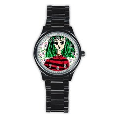 Freddy Girl Wall Stainless Steel Round Watch by snowwhitegirl