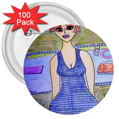 Swimmer By Pool 3  Buttons (100 Pack)  by snowwhitegirl