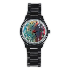 Flower Dna Stainless Steel Round Watch