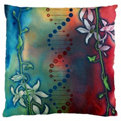 Flower Dna Large Flano Cushion Case (one Side) by RobLilly