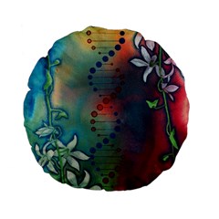 Flower Dna Standard 15  Premium Flano Round Cushions by RobLilly